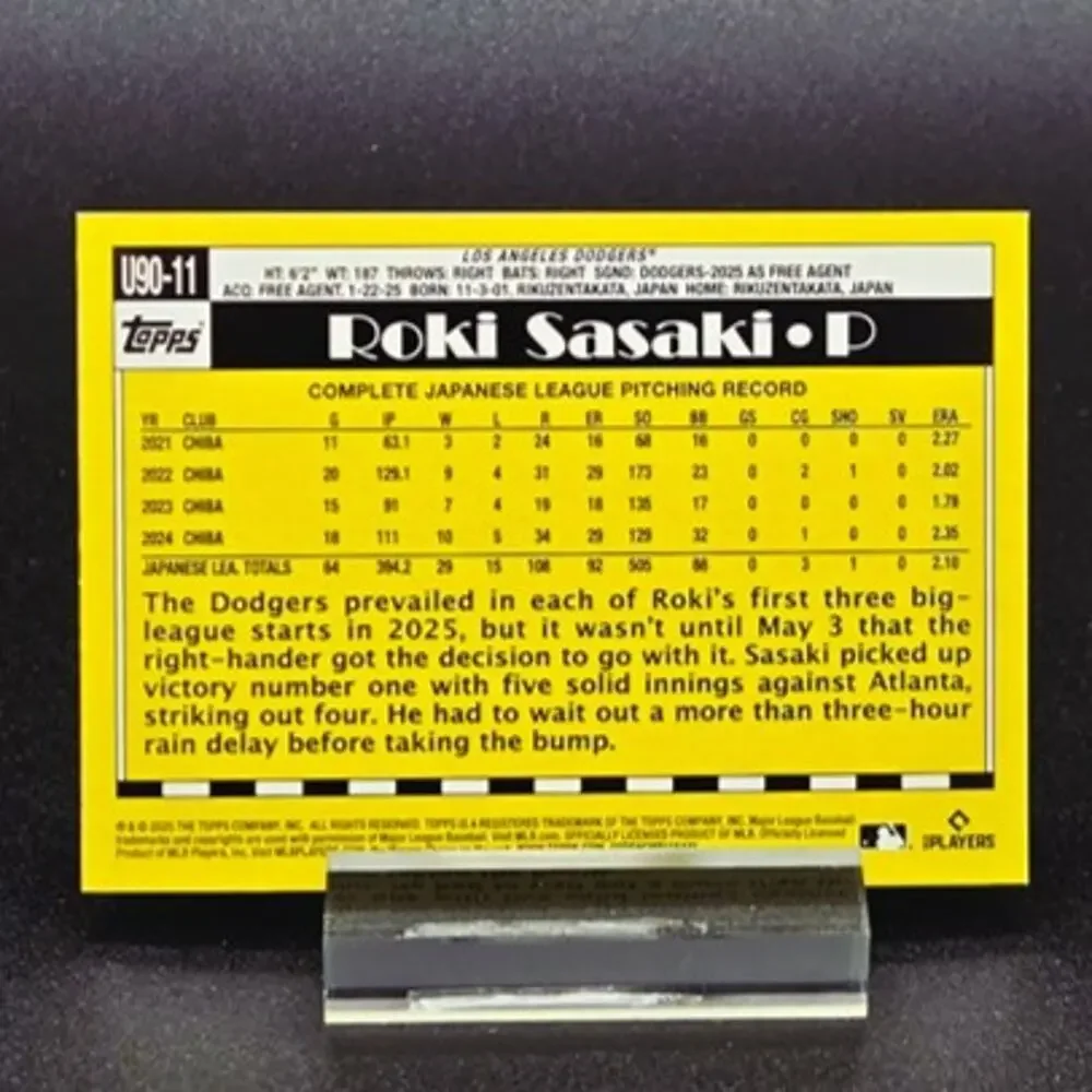 Roki Sasaki Topps Chrome Bowman 35th Anniversary RC Los Angeles Dodgers Star - Picture 5 of 7